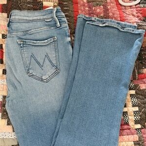 MOTHER Women’s Boot Cut Jeans in Light Blue Denim